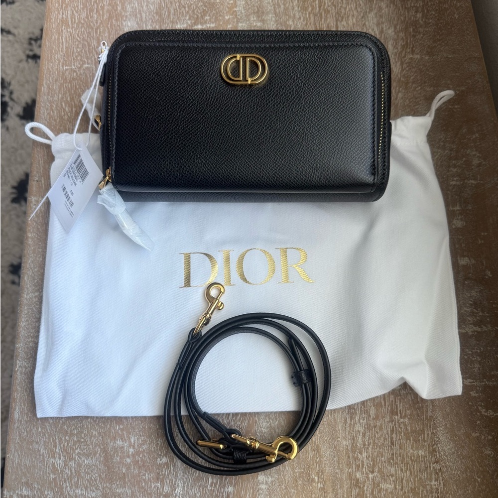 Dior Black Crossbody Bag with Gold Accents